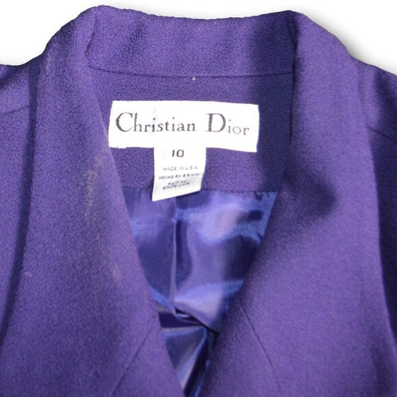 Vintage Christian Dior Purple Blazer - Elegant Women's Jacket Size: 10 - Picture 4 of 4
